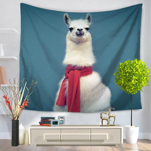 Lovely Alpaca Animal Series Tapestry Sandy Beach Sit Carpet GT1095