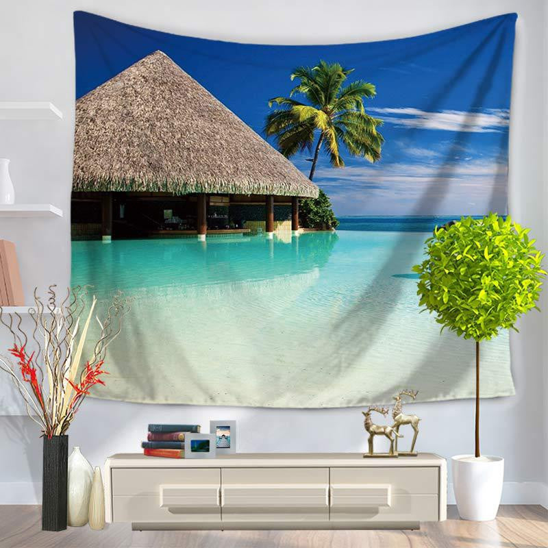 Island Sandy Beach Printing Tapestry Sandy Beach A Piece Of Cloth Sit Carpet GT1069